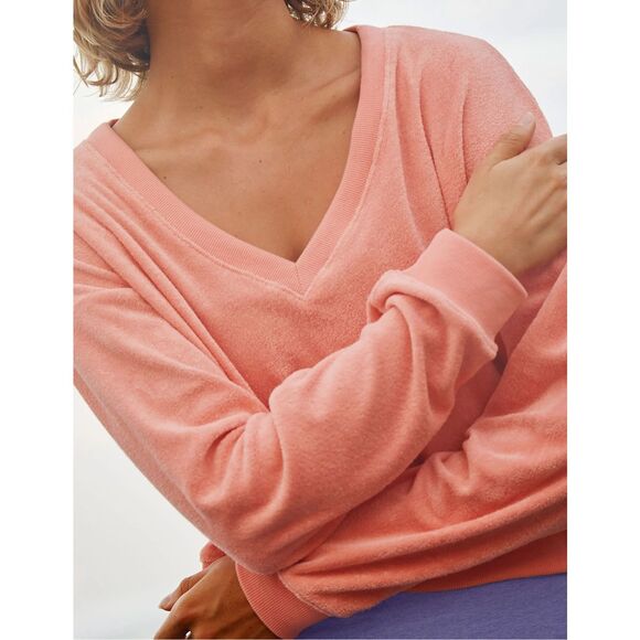 Beyond Yoga Tropez Pullover Peach Blush Crop Sweatshirt Size Small - Picture 2 of 11